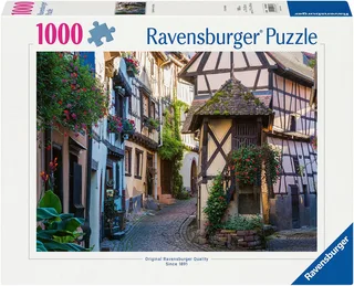 Puzzle Eguisheim im Elsass, 1000 Puzzleteile, Made in Germany de Ravensburger, édition Multicolore – boîte 1 sur 2