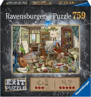 Puzzle EXIT, Das Künstleratelier, 759 Puzzleteile, Made in Germany de Ravensburger, édition Multicolore – boîte 1 sur 3