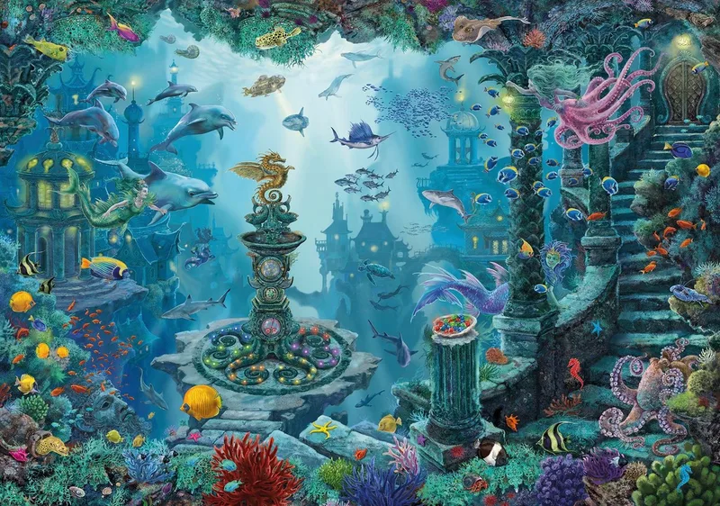 Puzzle EXIT, Puzzle Kids, Im Unterwasserreich, 368 Puzzleteile, Made in Germany de Ravensburger, édition Multicolore – boîte 2 sur 2