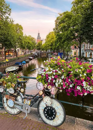Puzzle Fahrrad und Blumen in Amsterdam, 1000 Puzzleteile, Made in Germany de Ravensburger, édition Multicolore – boîte 2 sur 2
