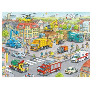 Puzzle Fahrzeuge in der Stadt Puzzleteile: 100, 199 Puzzleteile fra Ravensburger – æske 2 af 2
