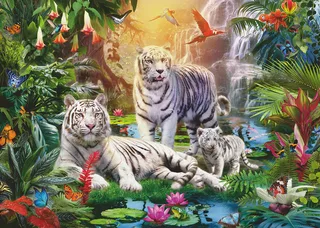 Puzzle Familie der Weißen Tiger, 1000 Puzzleteile, Made in Germany de Ravensburger, édition Multicolore – boîte 2 sur 2
