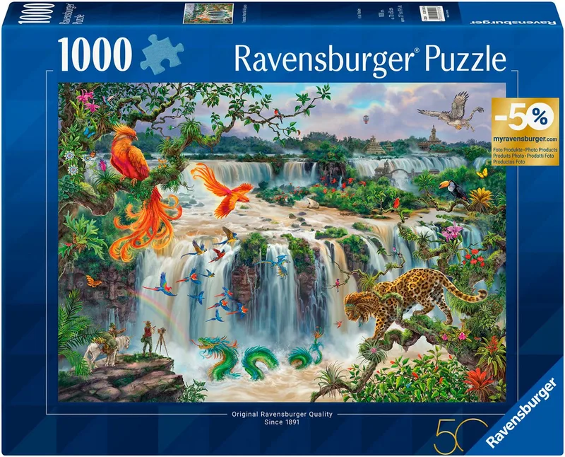 Puzzle Fantastischer Wasserfall von Iguazú, 1000 Puzzleteile, Made in Germany de Ravensburger, édition Multicolore – boîte 1 sur 2