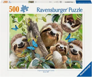 Puzzle Faultier Selfie, 500 Puzzleteile, Made in Germany de Ravensburger, édition Multicolore – boîte 1 sur 2