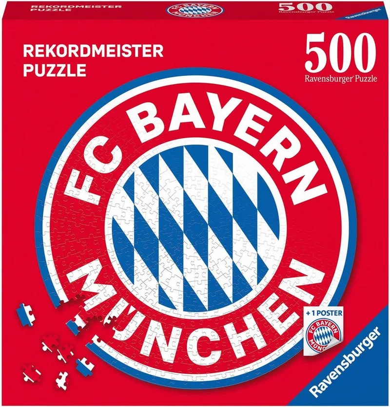 Puzzle FC Bayern Logo, 500 Puzzleteile, Made in Europe de Ravensburger, édition Multicolore – boîte