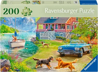 Puzzle Feel Well & Puzzle, Sommerhaus am See, 200 Puzzleteile, XL, für Erwachsene, Made in Europe de Ravensburger, édition Multicolore – boîte 1 sur 5