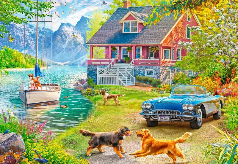 Puzzle Feel Well & Puzzle, Sommerhaus am See, 200 Puzzleteile, XL, für Erwachsene, Made in Europe de Ravensburger, édition Multicolore – boîte 5 sur 5