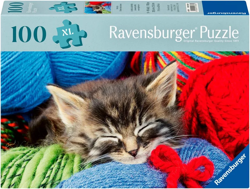 Puzzle Feel Well & Puzzle, Wollkätzchen, 100 Puzzleteile, XL, für Erwachsene, Made in Europe de Ravensburger, édition Multicolore – boîte 1 sur 5