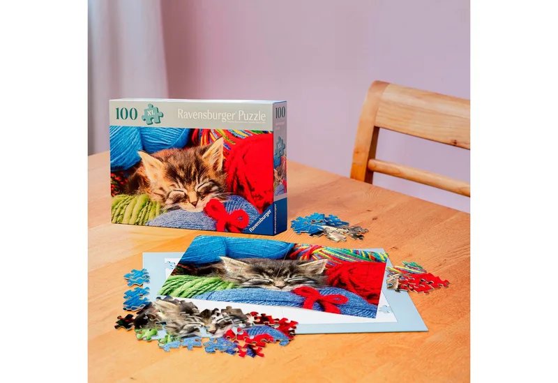 Puzzle Feel Well & Puzzle, Wollkätzchen, 100 Puzzleteile, XL, für Erwachsene, Made in Europe de Ravensburger, édition Multicolore – boîte 2 sur 5