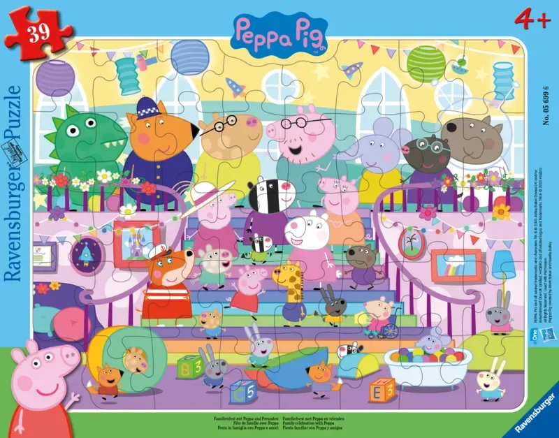 Puzzle Fête Familiale avec Peppa et ses Amis - Moins de 10 pièces de Ravensburger – boîte