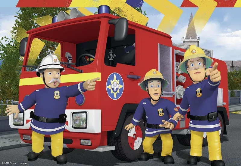 Puzzle Feuerwehrmann Sam, Sam hilft in der Not, 48 Puzzleteile, Made in Europe van Ravensburger, editie Meerkleurig – doos 3 van 3
