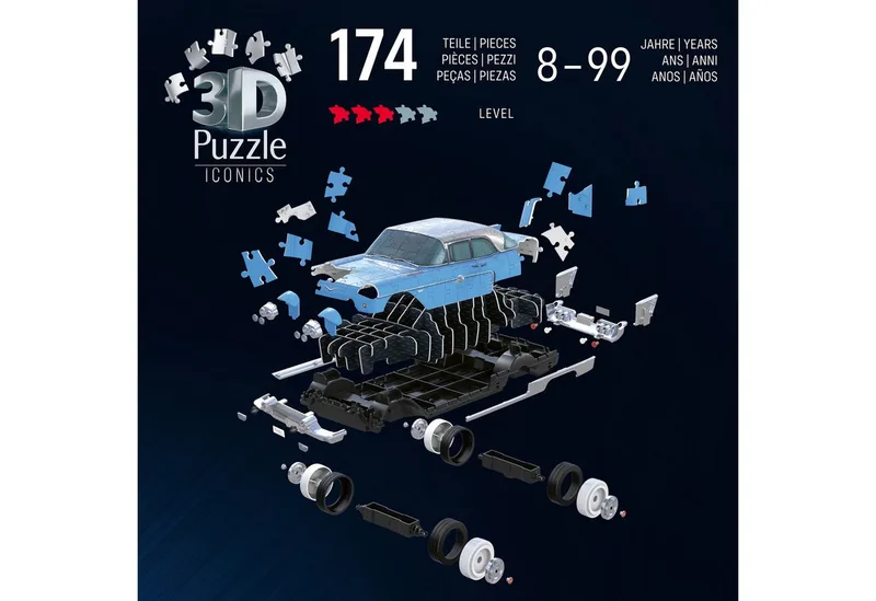 Puzzle Iconics - 174 Onderdelen - Vanaf 8 Jaar from Ravensburger, Cadillac Eldorado Brougham edition – box 5 of 5