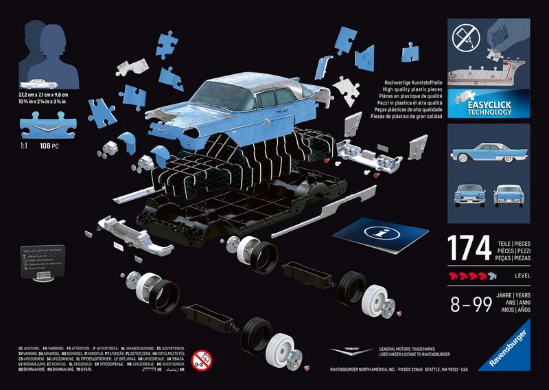 Puzzle Iconics - 174 Onderdelen - Vanaf 8 Jaar from Ravensburger, Cadillac Eldorado Brougham edition – box 2 of 5