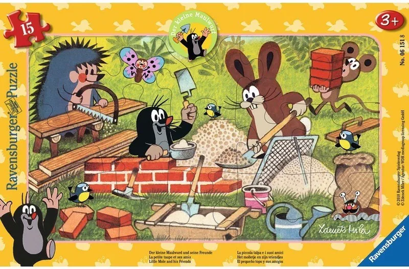 Puzzle Kinderpuzzle 15 Teile - Der kleine Maulwurf und seine Freunde, Puzzleteile from Ravensburger – box