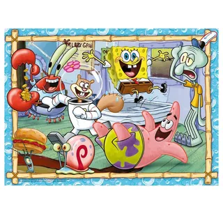 Puzzle Kinderpuzzle 200 XXL Teile - Spongebob - Neue Abenteuer in Bikini..., Puzzleteile from Ravensburger – box 1 of 3