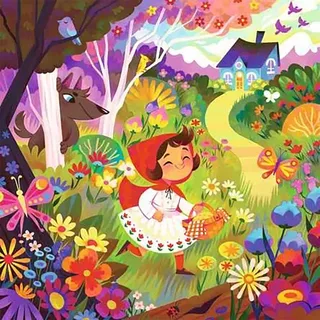 Puzzle Kinderpuzzle 64 Teile - Rotkäppchen, 64 Puzzleteile from Ravensburger – box 2 of 3