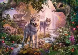 Puzzle La Famille Des Loups En Été de Ravensburger – boîte 1 sur 2