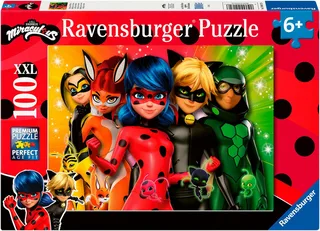 Puzzle Ladybug en mission, 100 Puzzleteile, Made in Germany de Ravensburger, édition Multicolore – boîte 1 sur 2