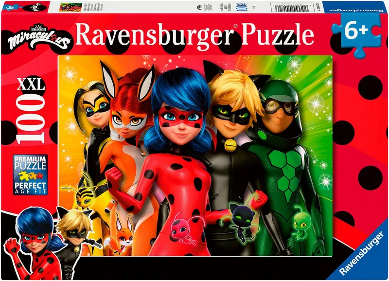 Puzzle Ladybug en mission, 100 Puzzleteile, Made in Germany de Ravensburger, édition Multicolore – boîte 1 sur 2