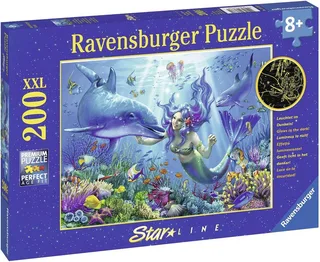 Puzzle Leuchtendes Unterwasserparadies, 200 Puzzleteile, leuchtet im Dunkeln, Made in Germany de Ravensburger, édition Multicolore – boîte 2 sur 4