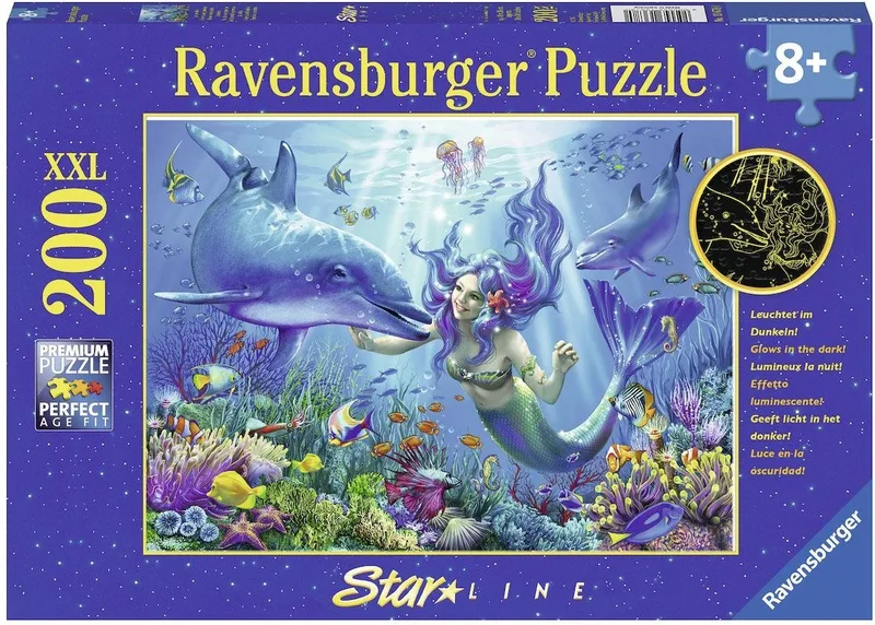 Puzzle Leuchtendes Unterwasserparadies, 200 Puzzleteile, leuchtet im Dunkeln, Made in Germany de Ravensburger, édition Multicolore – boîte 1 sur 4