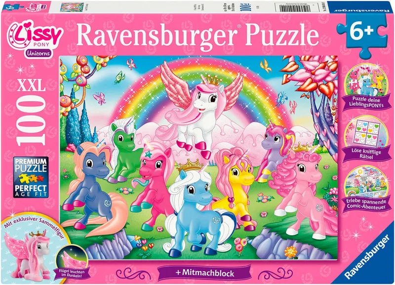 Puzzle Lissy Pony Activity, 100 Puzzleteile, Made in Germany de Ravensburger, édition Multicolore – boîte 1 sur 2