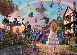 Puzzle Look and find No 2, Verzauberter Zirkus, 1000 Puzzleteile, Made in Germany de Ravensburger, édition Multicolore – boîte 2 sur 2
