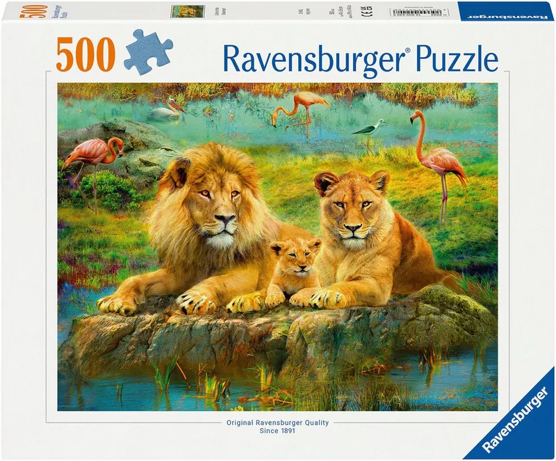 Puzzle Löwen in der Savanne, 500 Puzzleteile, Made in Germany de Ravensburger, édition Multicolore – boîte 1 sur 2
