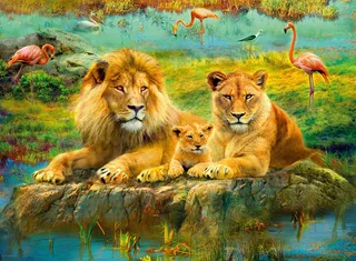 Puzzle Löwen in der Savanne, 500 Puzzleteile, Made in Germany de Ravensburger, édition Multicolore – boîte 2 sur 2