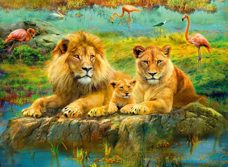 Puzzle Löwen in der Savanne, 500 Puzzleteile, Made in Germany de Ravensburger, édition Multicolore – boîte 2 sur 2