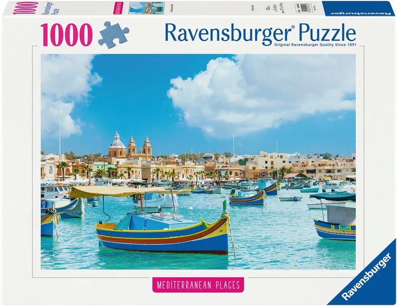 Puzzle Mediterranean Places, Malta, 1000 Puzzleteile, Made in Germany de Ravensburger, édition Multicolore – boîte 1 sur 2