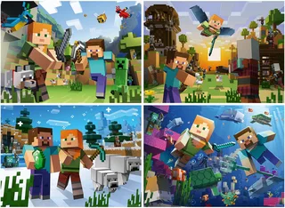Puzzle Minecraft, Biome erforschen, 400 Puzzleteile, Made in Europe from Ravensburger, Multicolour edition – box 3 of 5