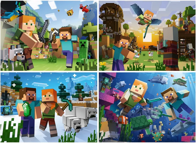 Puzzle Minecraft, Biome erforschen, 400 Puzzleteile, Made in Europe from Ravensburger, Multicolour edition – box 3 of 5