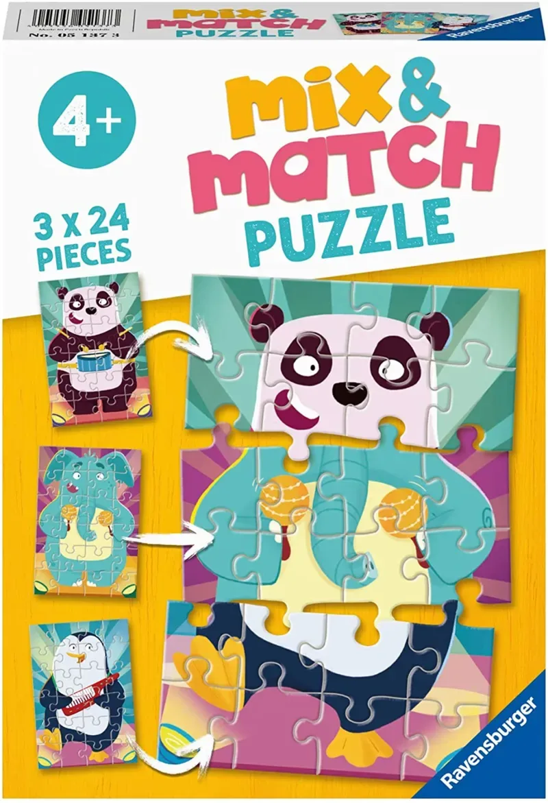Puzzle Mix and Match Puzzles - Funny Animals - 10 à 25 pièces van Ravensburger – doos