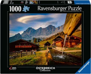 Puzzle Neustattalm am Dachstein, 1000 Puzzleteile, Made in Germany van Ravensburger, editie Meerkleurig – doos 1 van 2