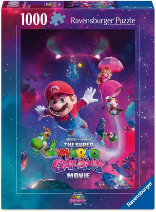 Puzzle Nintendo Super Mario: Galaktische Abenteuer!, 1000 Puzzleteile, Made in Germany van Ravensburger, editie Meerkleurig – doos 1 van 2