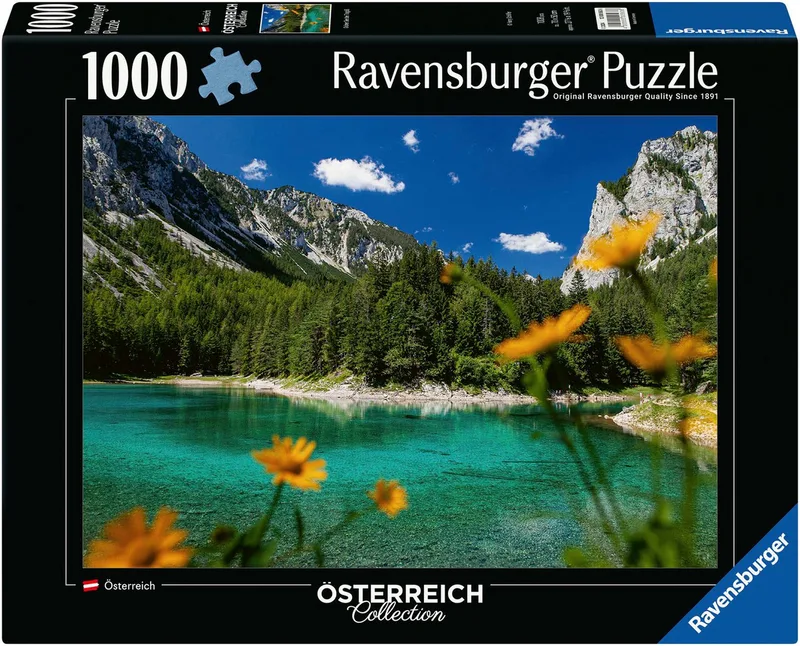 Puzzle Österreich Collection, Grüner See bei Tragöß, 1000 Puzzleteile, Made in Germany de Ravensburger, édition Multicolore – boîte 1 sur 2