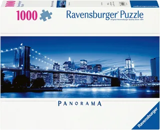 Puzzle Panorama, Leuchtendes New York, 1000 Puzzleteile, Made in Germany fra Ravensburger, Flerfarvet-udgave – æske 1 af 2