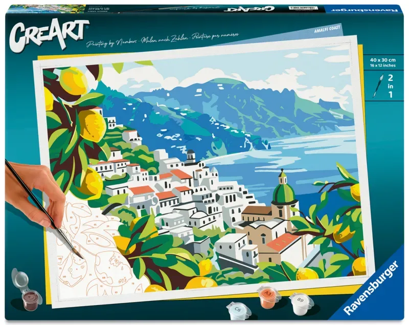 Puzzle Peinture au Numéro - CréArt - Amalfi Coast de Ravensburger – boîte 2 sur 2