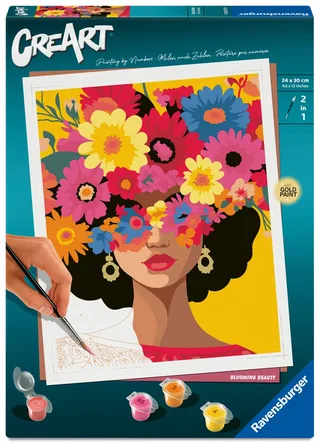 Puzzle Peinture au Numéro - CréArt - Blooming Beauty de Ravensburger – boîte 2 sur 2