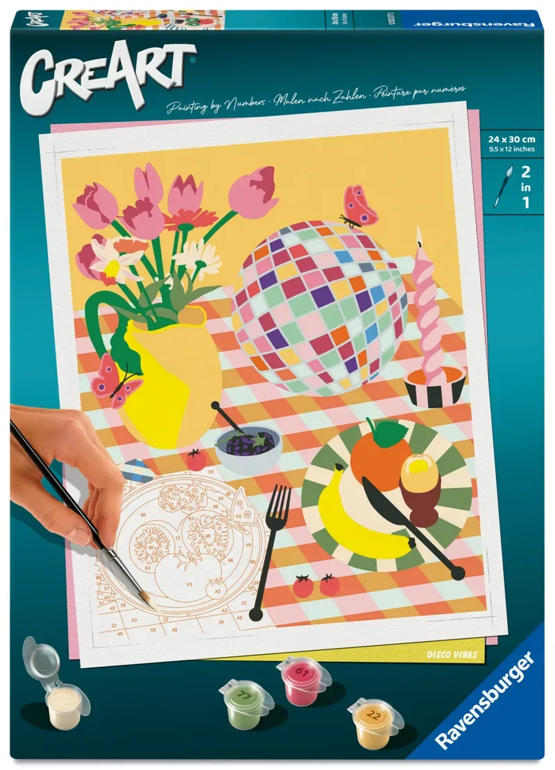 Puzzle Peinture au Numéro - CréArt - Disco vibes - Poppy Magda de Ravensburger – boîte 2 sur 2