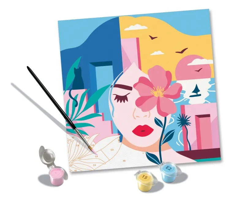 Puzzle Peinture au Numéro - CréArt - Dreaming Woman - Marion Blanc de Ravensburger – boîte 1 sur 2