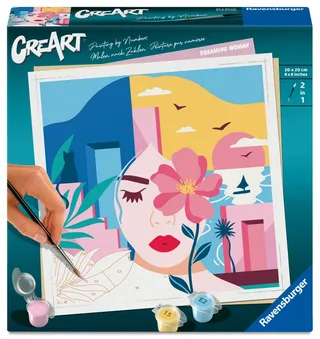 Puzzle Peinture au Numéro - CréArt - Dreaming Woman - Marion Blanc de Ravensburger – boîte 2 sur 2