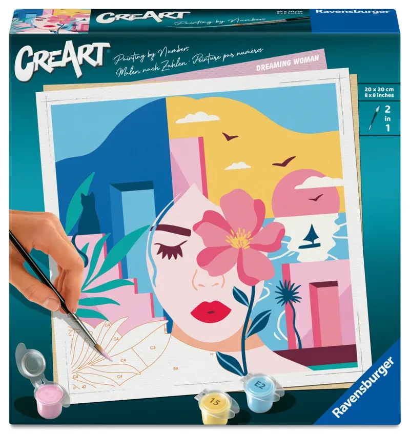 Puzzle Peinture au Numéro - CréArt - Dreaming Woman - Marion Blanc de Ravensburger – boîte 2 sur 2