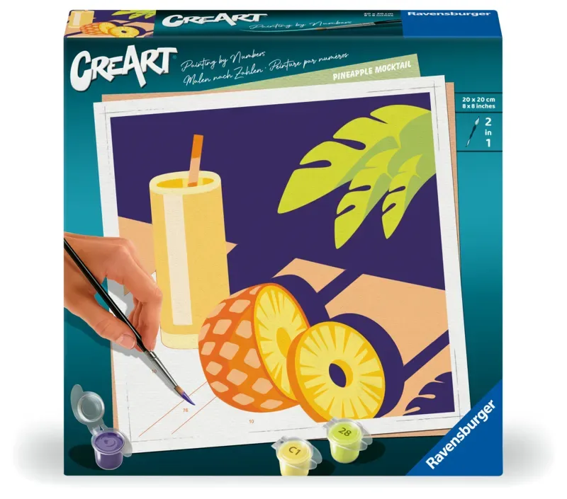 Puzzle Peinture au Numéro - CréArt - Drink Pineapple de Ravensburger – boîte 2 sur 2