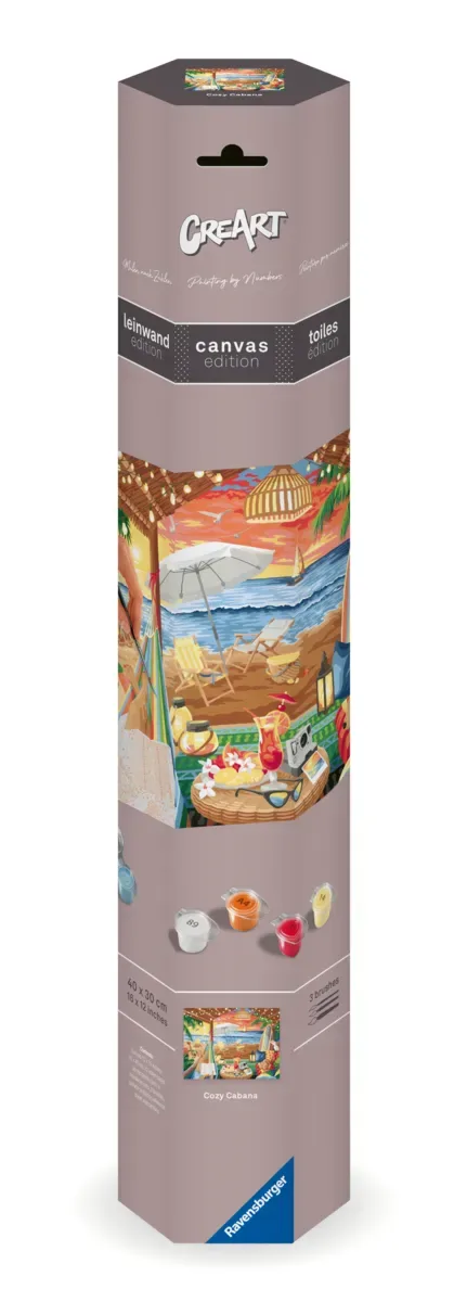 Puzzle Peinture au Numéro - CréArt Edition Toiles - Cozy Cabana de Ravensburger – boîte 2 sur 2
