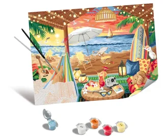 Puzzle Peinture au Numéro - CréArt Edition Toiles - Cozy Cabana de Ravensburger – boîte 1 sur 2