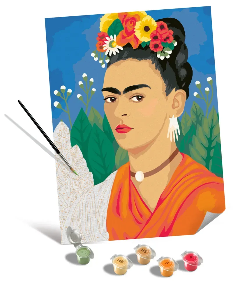 Puzzle Peinture au Numéro - CréArt Edition Toiles - Frida Kahlo van Ravensburger – doos 1 van 2