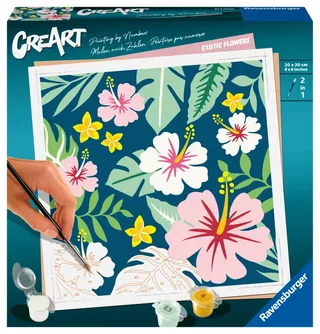 Puzzle Peinture au Numéro - CréArt - Exotic Flowers van Ravensburger – doos 2 van 2
