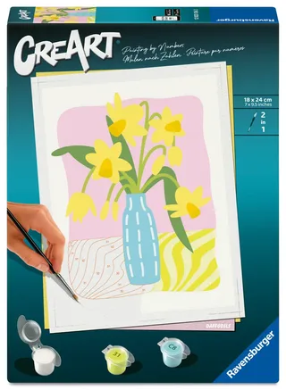 Puzzle Peinture au Numéro - CréArt - Jonquilles de Ravensburger – boîte 2 sur 2